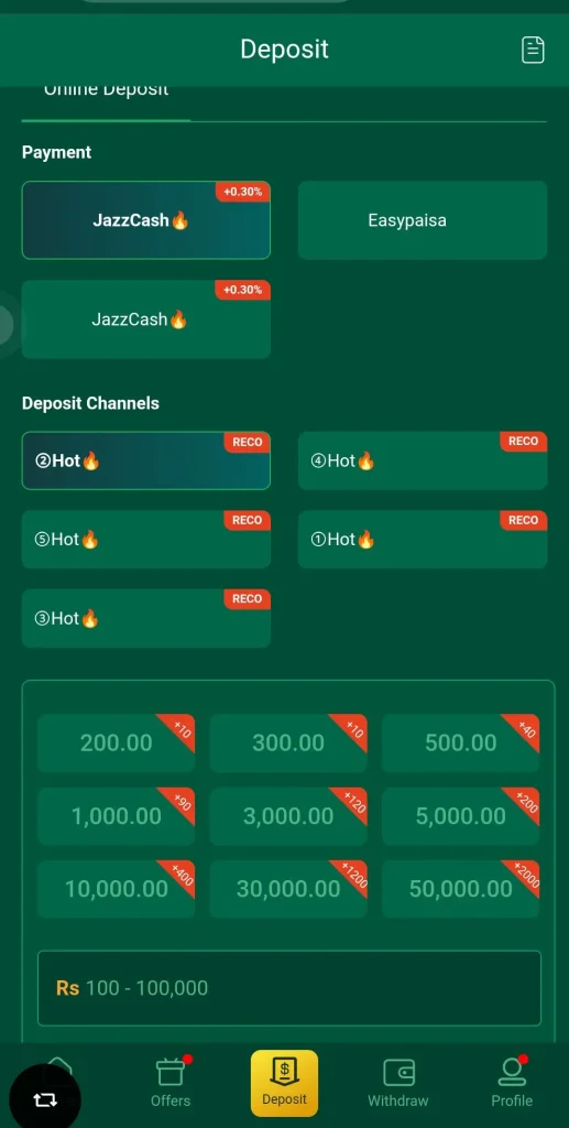 m999 deposit